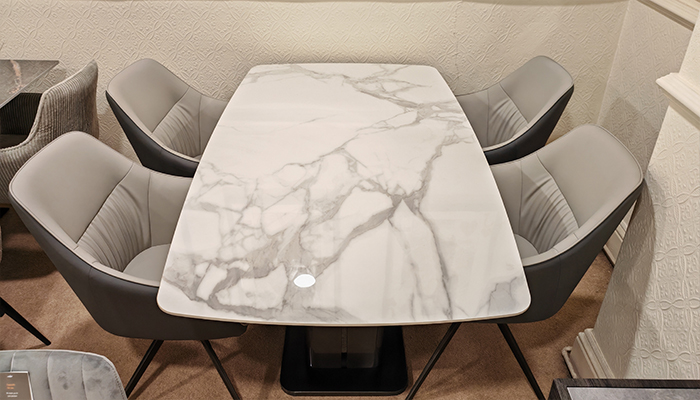 Sintered Stone 1.6m Dining Table & 4 Portofino Chairs